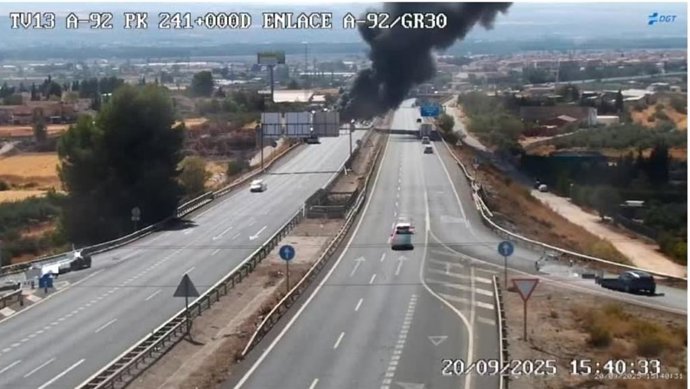 Imagen de la DGT de la carretera A-92.