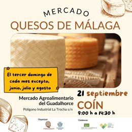 Cartel anunciador del Mercado Quesos de Málaga.