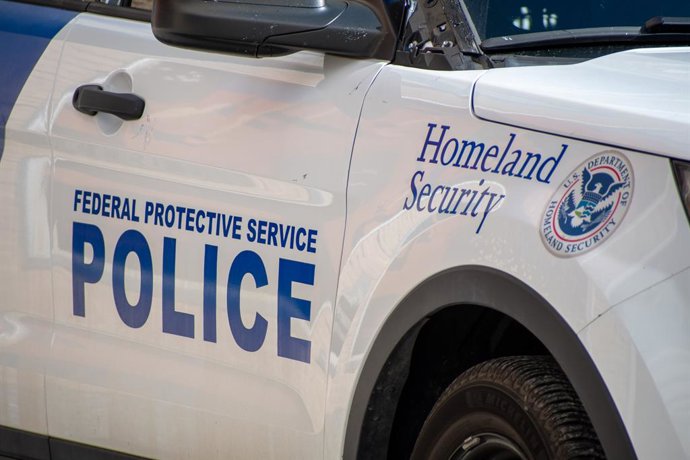 September 15, 2025, Provo, Utah, USA: A Federal Protective Service police vehicle is parked near the Utah Valley Convention Center in Provo, Utah, on September 15, 2025, during the DHS Career Expo.