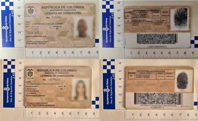 Los dos permisos de Colombia presuntamente falsificados