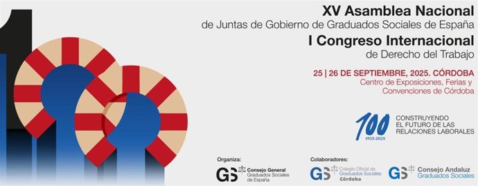 Imagen promocional de la XV Asamblea Nacional de Graduados Sociales.
