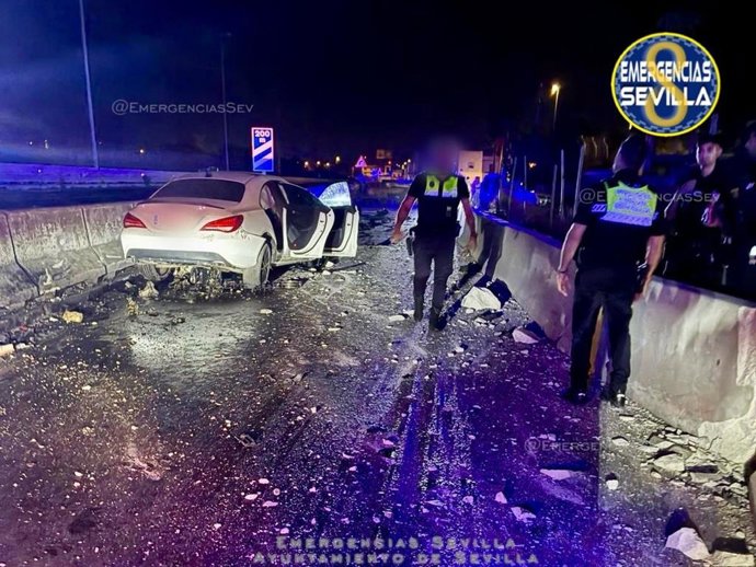 Imagen del accidente en la A-92.