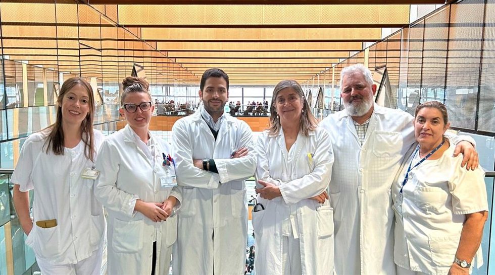 María Gil (enfermera) Lucía García Alfonso (neumóloga) Miguel Ariza (neumólogo) Marta Clemente (jefa del área de Pulmón) Francisco López (jefe de sección) e Inmaculada Sánchez (enfermera).