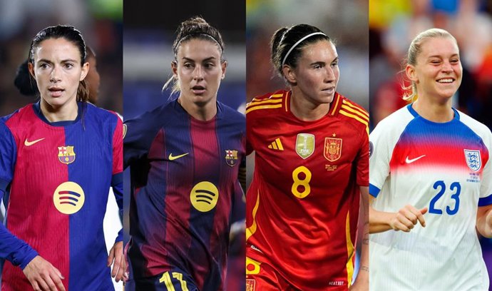 Aitana Bonmatí, Alexia Putellas, Mariona Caldentey y Alessia Russo