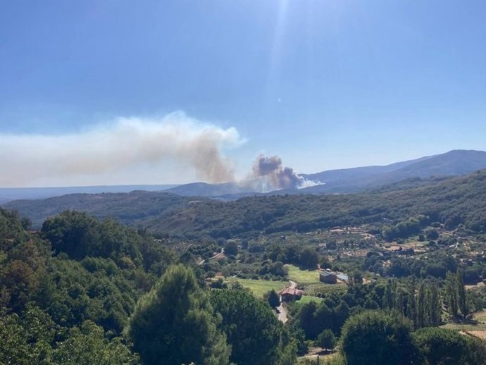 Incendio forestal en Cuacos de Yuste la pasada tarde