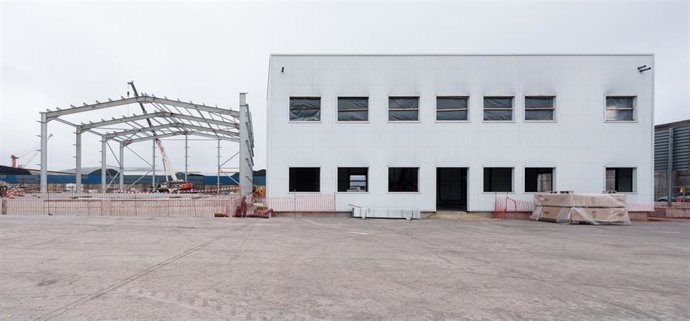 Obras de construcción de la planta de Biscay Eco Aggregates en Puerto de Bilbao