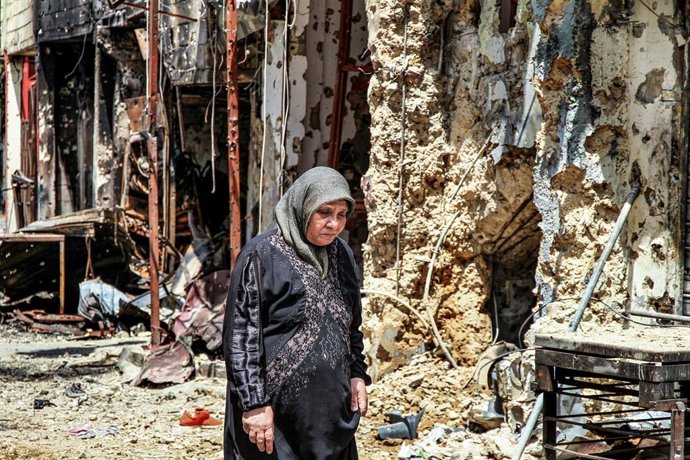 Archivo - Mujer palestina en el campo de refugiados de Ain al Hilweh, en Líbano