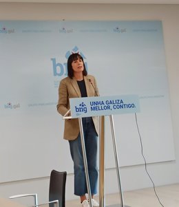 La portavoz nacional del BNG, Ana Pontón, en rueda de prensa