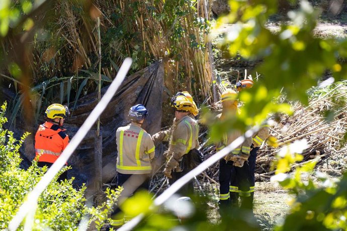 Lugar donde los Bombers de la Generalitat han hallado un segundo cadáver tras las lluvias de este domingo