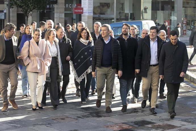 Archivo - El líder del PP, Alberto Núñez Feijóo, se reúne con sus presidentes autonómicos en Oviedo.