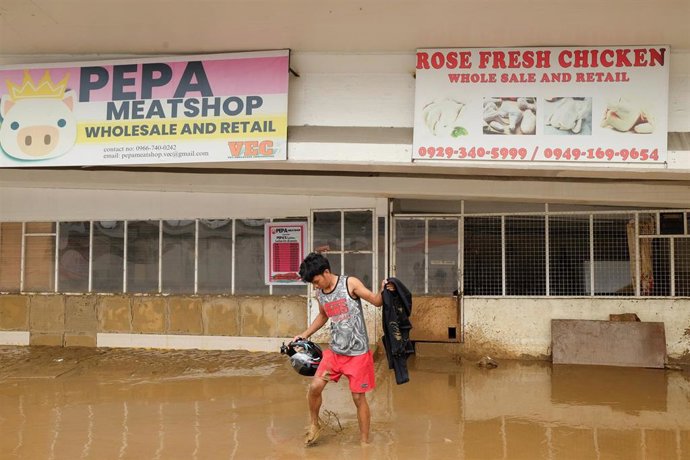 Archivo - Imagen de archivo de inundaciones en Filipinas. 