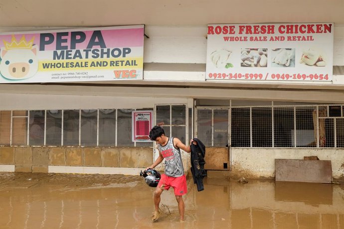 Archivo - Imagen de archivo de inundaciones en Filipinas.