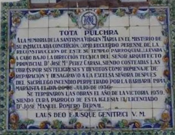 Azulejo de la Iglesia de la Concepción de Huelva.