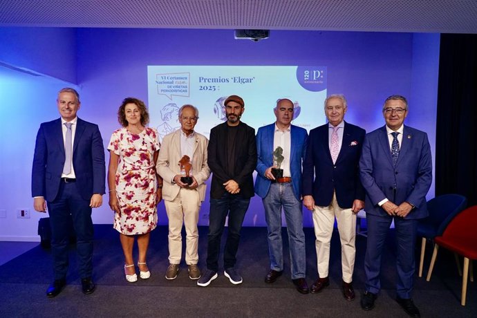 La Asociación de la Prensa de Málaga (APM) y la Fundación Manuel Alcántara, con la colaboración de la Diputación de Málaga y CaixaBank, han entregado este lunes los premios del VI Certamen 'Elgar' de Viñetas Periodísticas