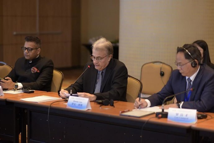 Ronnie Lins (middle), director of the China-Brazil Center for Research and Business, speaks at the BRICS Seminar on Governance and Cultural Exchange Forum 2025 in Rio de Janeiro, Brazil, June 30, 2025.