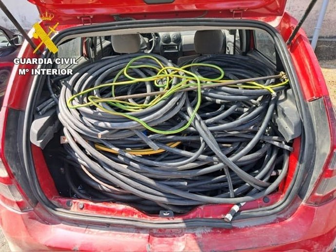 Material sustraído en un parque eólico de Valdoviño (A Coruña).