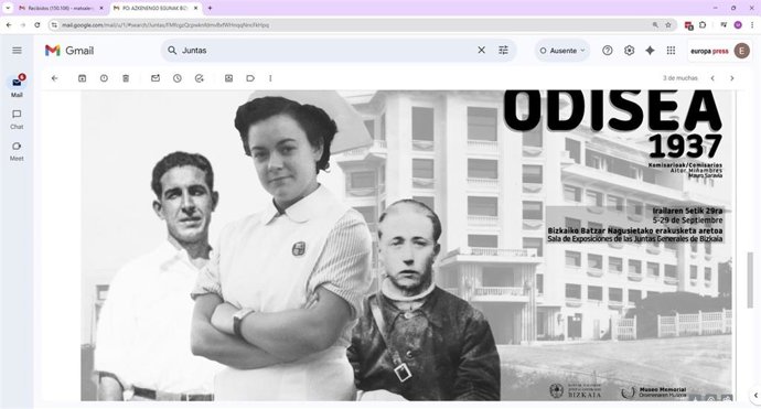 Certel anunciador de la exposición 'Odisea 1937'