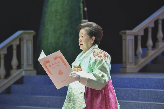 Archivo - Hak Ja Han, presidenta de la Iglesia de la Unificación de Corea del Sur.