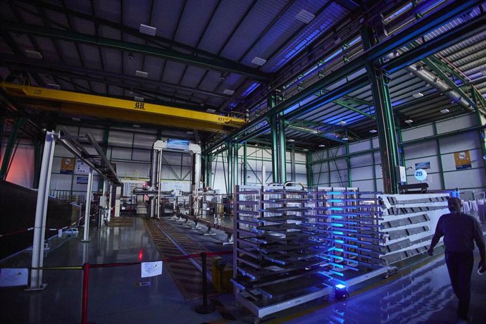 Archivo - Detalle de la planta durante la presentación de Airbus Cádiz en el Puerto de Santa María, a 11 de enero de 2023 en Cádiz (Andalucía, España).