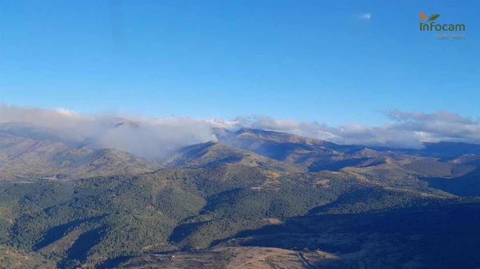 Incendio forestal en Peñalba de la Sierra.