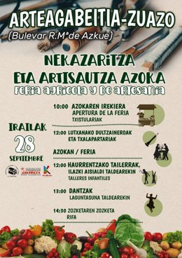 Cartel de la Feria Agrícola y de Artesania de Arteagabeitia-Zuazo.