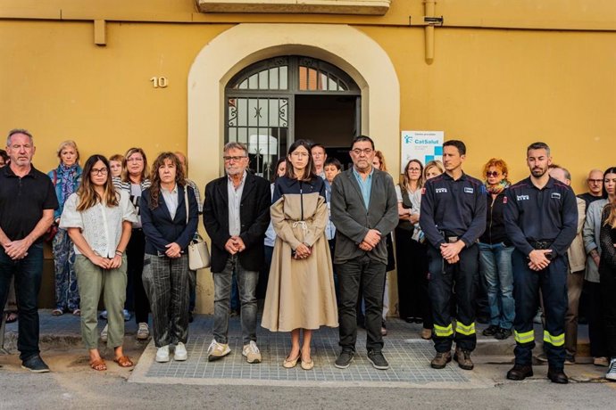 La consellera de Interior y Seguridad Pública, Núria Parlon, en el minuto de silencio por los dos fallecidos en una riada en Mediona (Barcelona)