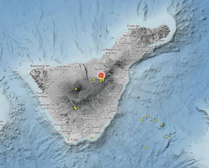 Enjambre sísmico detectado en la dorsal noreste de Tenerife