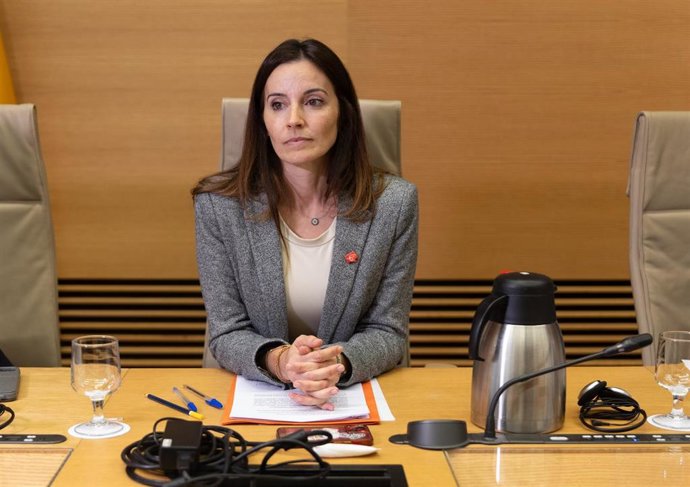 La representante de la Comisión Promotora de la iniciativa legislativa popular para la derogación de la Ley 18/2013 para la regulación de la tauromaquia como patrimonio cultural, Cristina Ibáñez, comparece en la Comisión de Cultura del Congreso de los Dip