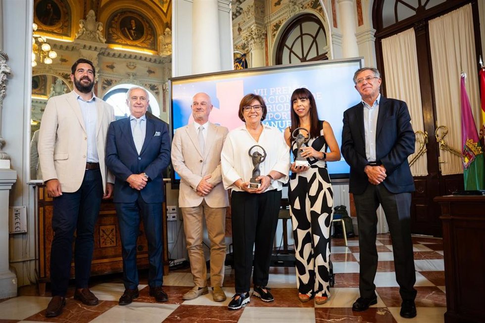 María Escario y Begoña Fleitas han recibido VII Premio Nacional de Periodismo Deportivo Manuel Alcántara, organizado por la Fundación Manuel Alcántara, en colaboración con Fundación Unicaja, el Ayuntamiento y la Asociación local de Periodistas Deportivo