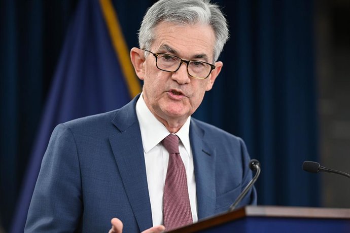 Archivo - Arquivo - FILED - 30 de outubro de 2019, EUA, Wahington: Jerome Powell, presidente do Federal Reserve, fala durante uma coletiva de imprensa. O presidente do Federal Reserve, Jerome Powell, alertou que as mulheres e os grupos minoritários nos EU