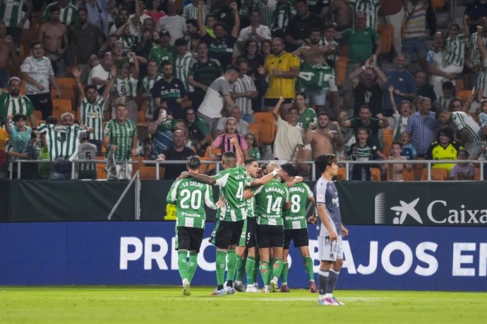 Abde Ezzalzouli of Real Betis celebrates a goal during the Spanish league, LaLiga EA Sports, football match played between Real Betis and Real Sociedad at La Cartuja stadium on September 19, 2025, in Sevilla, Spain.