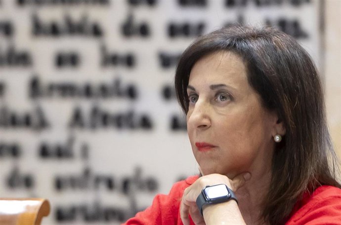 La ministra de Defensa, Margarita Robles, comparece ante la Comisión de Defensa, en el Senado, a 26 de agosto de 2025, en Madrid (España).
