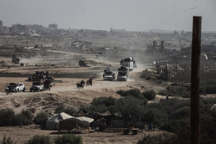 Palestinos desplazados en la Franja de Gaza