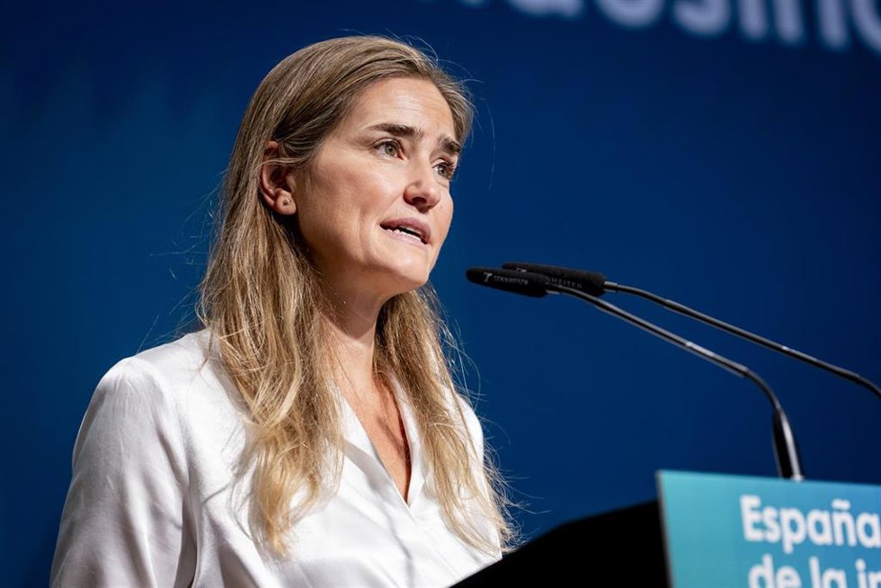 La vicepresidenta tercera y ministra para la Transición Ecológica y Reto Demográfico, Sara Aagesen, durante el acto 'España, vanguardia de la industria verde' en la sede del ICEX, a 8 de septiembre de 2025, en Madrid (España).