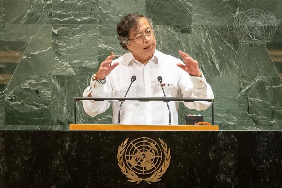 El presidente de Colombia, Gustavo Petro, en su discurso ante la 80 Asamblea General de Naciones Unidas, en Nueva York, Estados Unidos