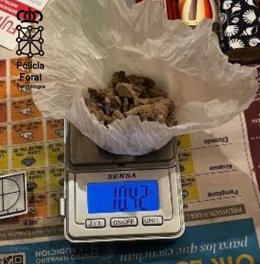 Heroína incautada en Sarriguren.