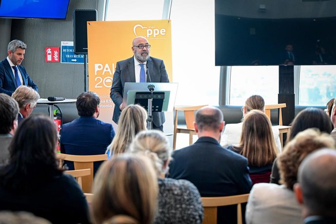 El alcalde de Palma, Jaime Martínez, en la presentación de la candidatura de Palma a capital europea en Bruselas