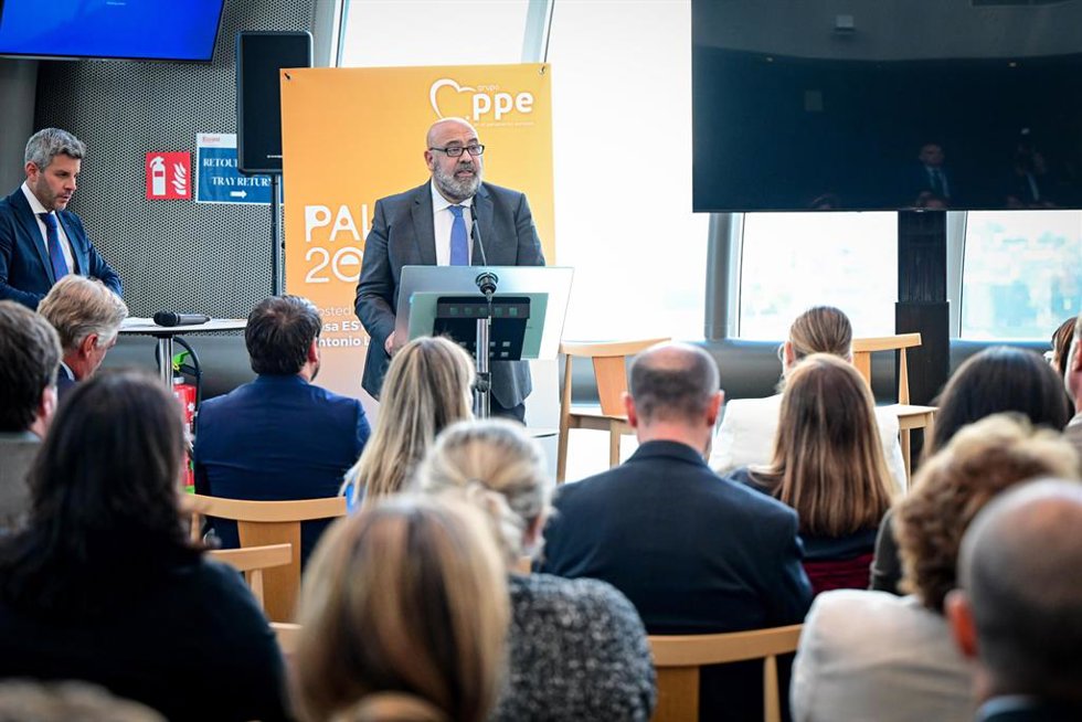 El alcalde de Palma, Jaime Martínez, en la presentación de la candidatura de Palma a capital europea en Bruselas