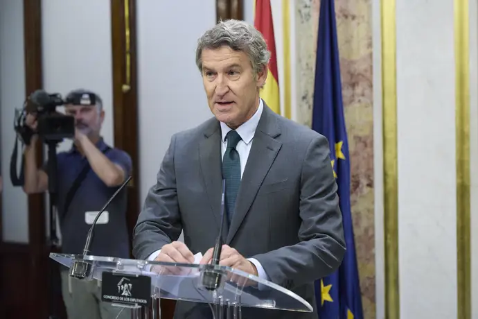 El presidente del PP, Alberto Núñez Feijóo