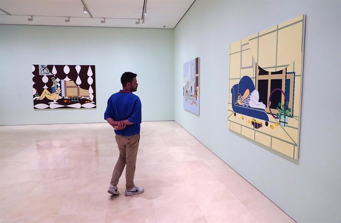 Archivo - Imágenes de la exposición 'Farah Atassi. Genius Loci' en el Museo Picasso Málaga.