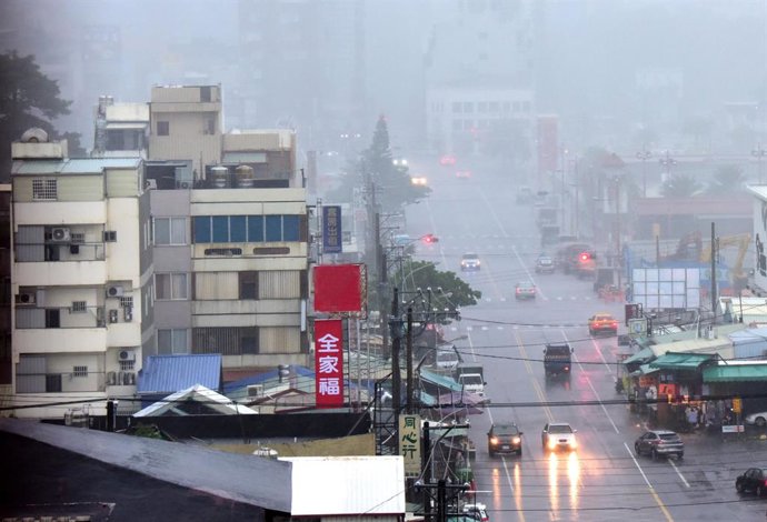 Archivo - Arquivo - Imagem de arquivo de chuvas fortes em Taiwan.