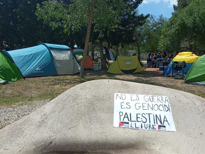 Archivo - Acampada pro Palestina en la Universitat de les Illes Balears (UIB).