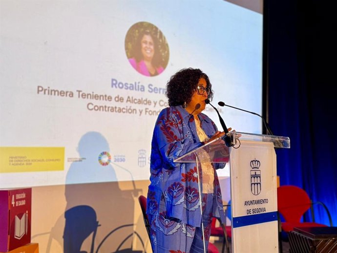 La concejal de Hacienda, Rosalía serrano, durante la presentación de la Agenda Urbana 2030