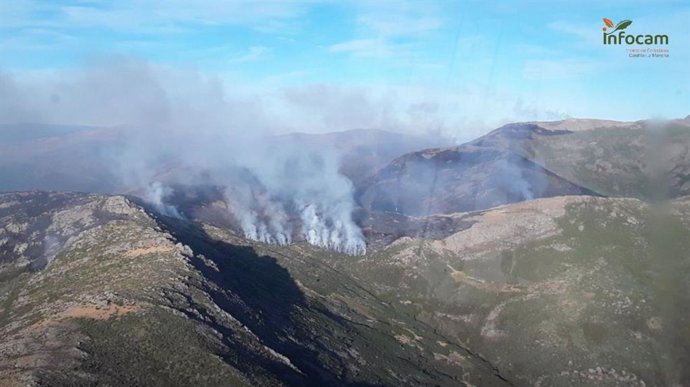 Incendio forestal en Peñalba de la Sierra (Guadalajara).