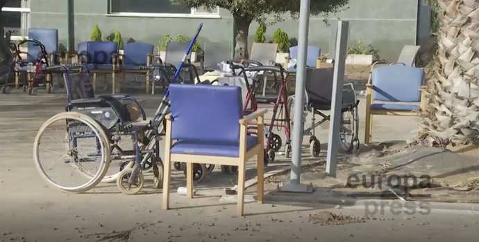 Imatge de la residència de Paiporta després del pas de la dana, a 31 d'octubre del 2024