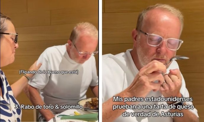 "Boca fiesta": a reação dos pais americanos ao provar a comida espanhola em um restaurante nas Astúrias".