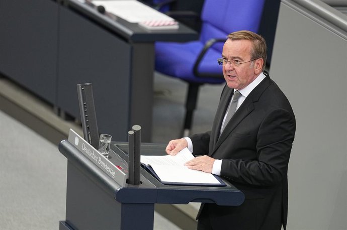 24 September 2025, Berlin: Boris Pistorius, German Minister of Defense, speaks during the general debate on the budget in the German Parliament Bundestag. Photo: Michael Kappeler/dpa