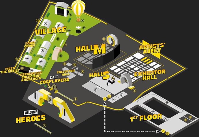 Mapa de la San Diego Comic-Con Málaga.