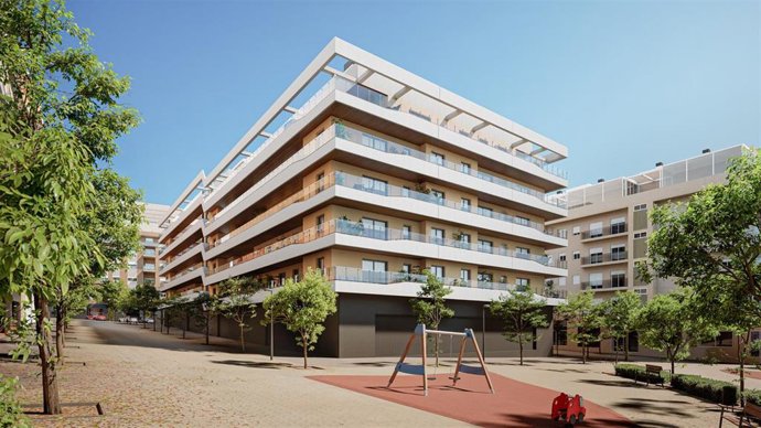 Archivo - Render de una promoción de Neinor Homes en Paterna