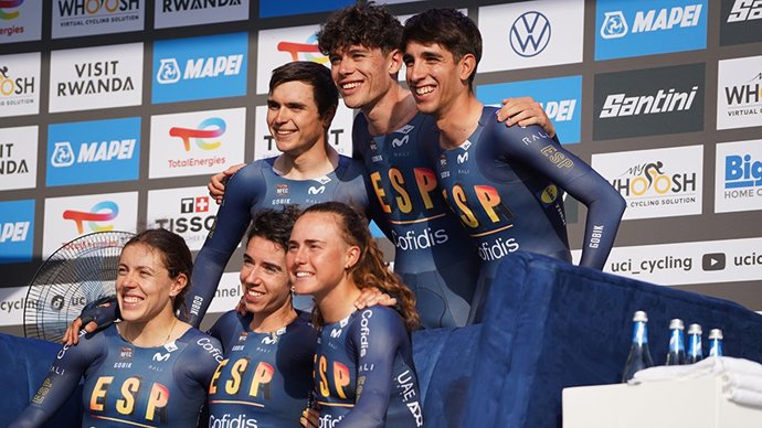 España termina sexta en la contrarreloj mixta del Mundial